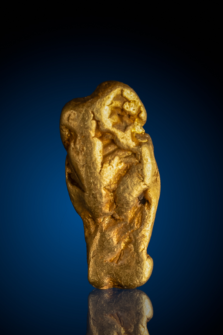 (image for) Beautiful Elongated River Worn Natural Gold Nugget - American River, CA - 5.09 grams